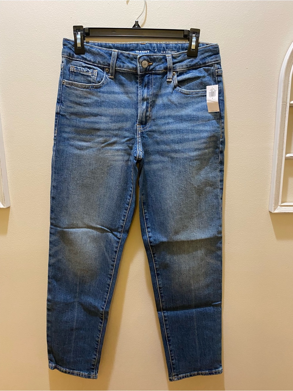 Old Navy Women's Blue OG Straight-Leg Jeans